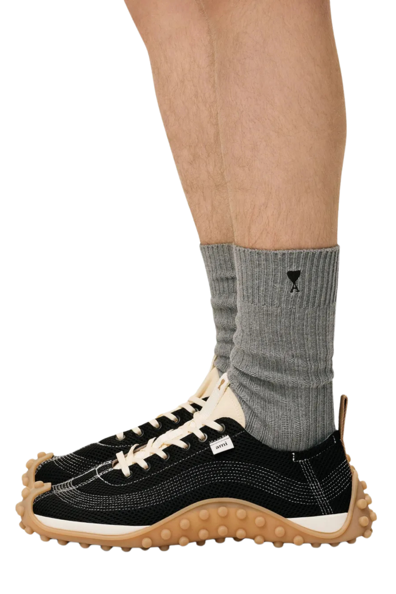 Ami 3-Pack Cotton Blend Sock in Ecru/Gris/Noir