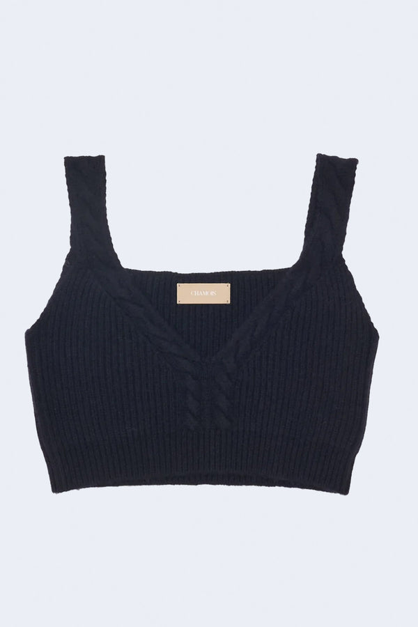 Halles Cropped Sweater in Navy