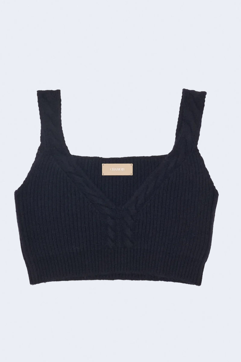 Halles Cropped Sweater in Navy