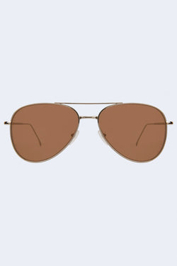 Wooster Silver Sunglasses with Mocha Flat Mirror Lenses