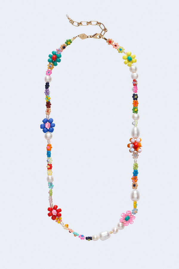 Mexi Flower Necklace in Golden