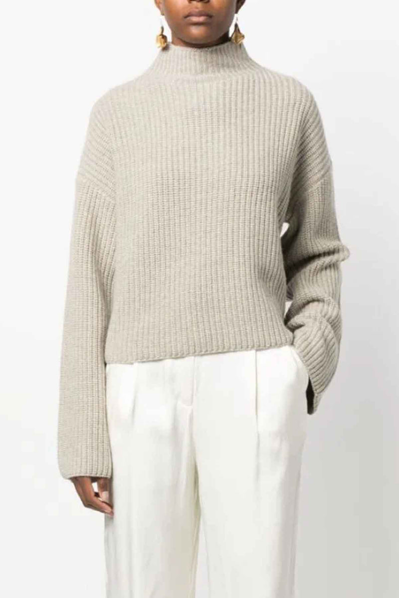 Faro Funnel Neck Cashmere Sweater in Geo Melange