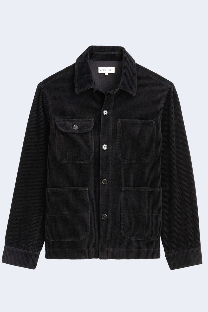 Men's Corduroy Work Jacket in Black