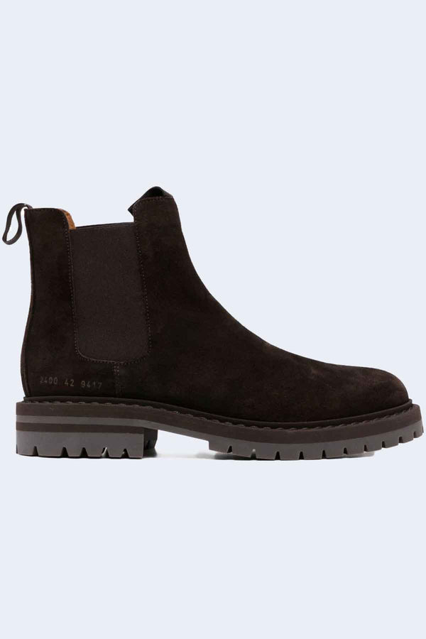 Men's Waxed Suede Chelsea Boot in Dark Brown