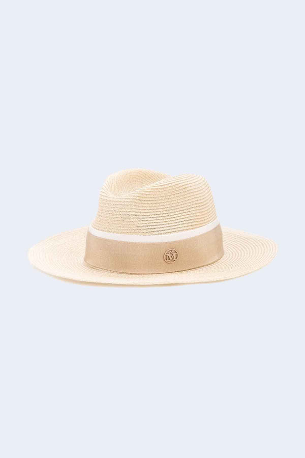 Henrietta Timeless Straw Fedora Hat in Natural Beige