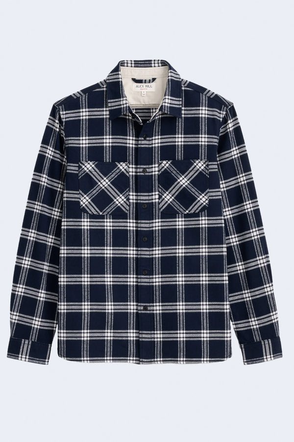 Flannel Chore Shirt in Navy