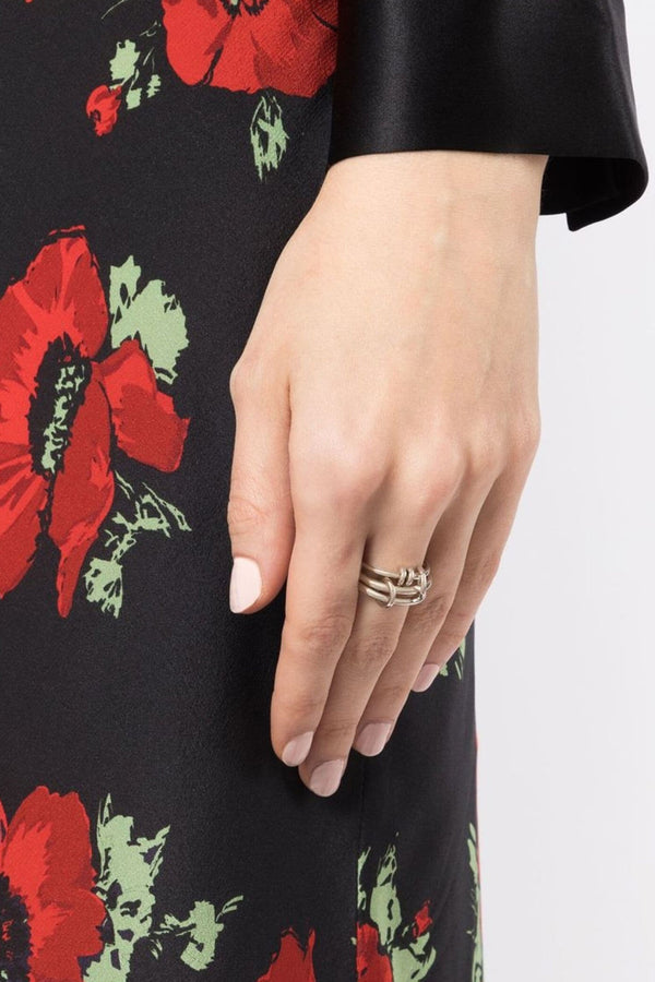 Raneth SS Sterling Silver Linked Rings with Silver Connectors