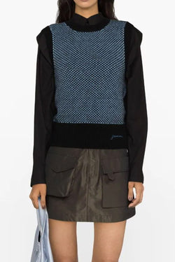 Graphic 2-Tone Vest in Silver Lake Blue