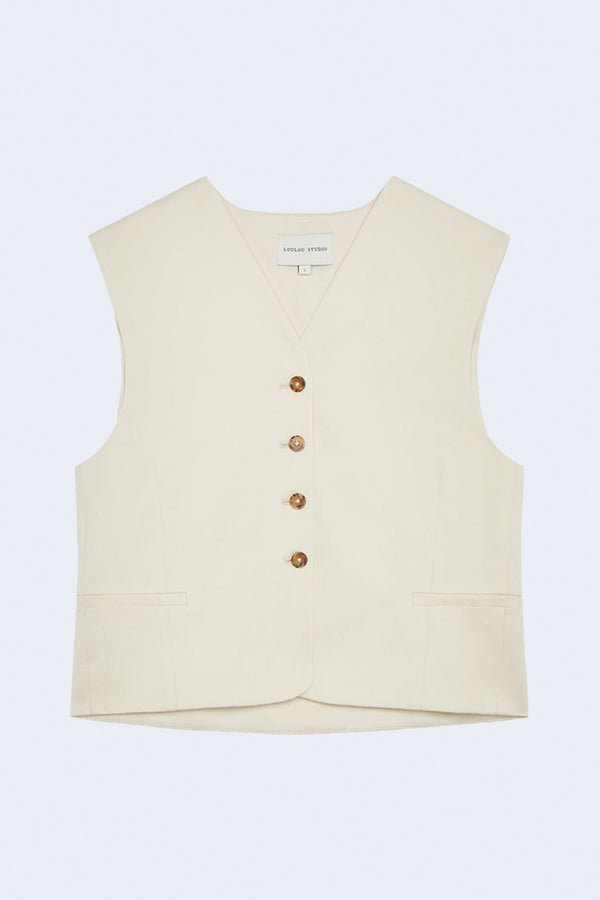 Iba Vest in Frost Ivory