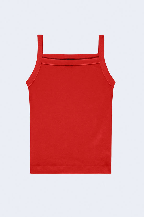 May Square Neck Cami in Audrey Red