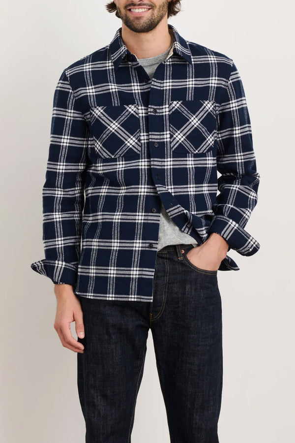 Flannel Chore Shirt in Navy