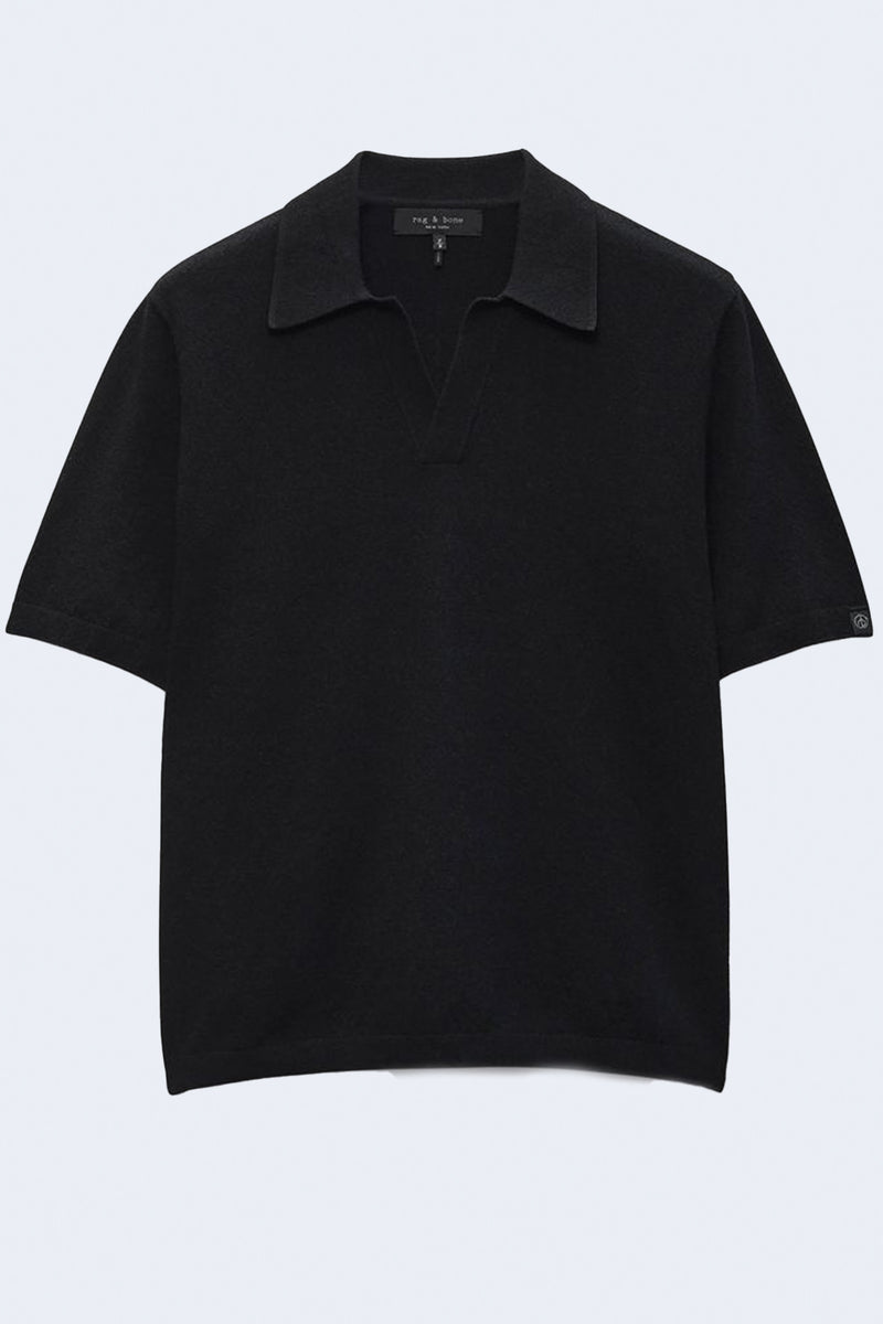 Men's Zuma Toweling Johnny Polo in Black