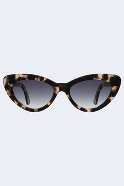 Pamela Sunglasses in White Tortoise W/ Grey Flat Gradient