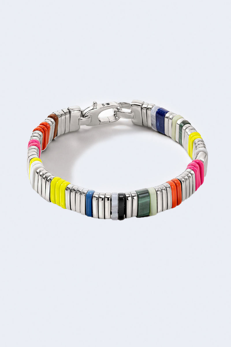 Silver Colorblock 10mm Pride Bracelet