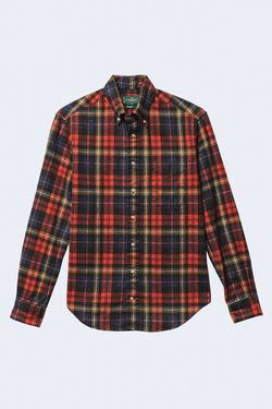 Shaggy Check Long Sleeve Button Down in Red