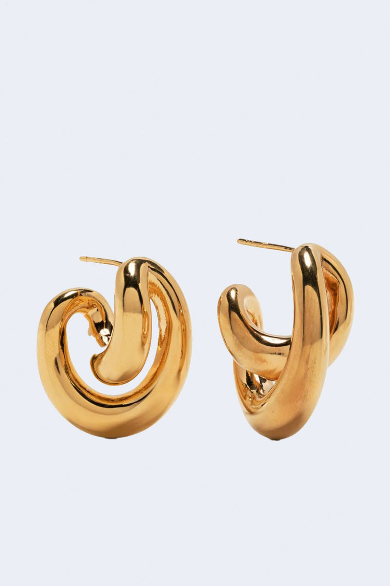 Bo Initial Blow Earrings in Vermeil