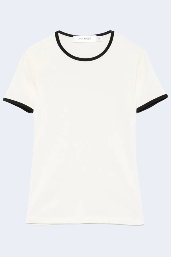 Two Tone T-Shirt in White Black