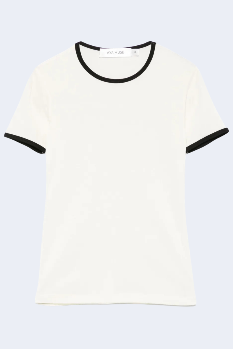 Two Tone T-Shirt in White Black