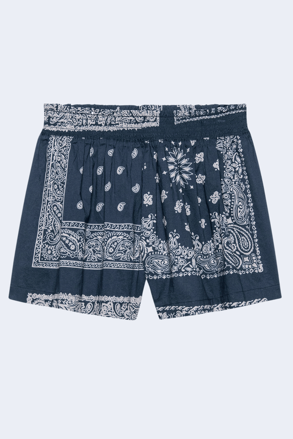 The Smocked Sleep Short in Bandana Patchwork