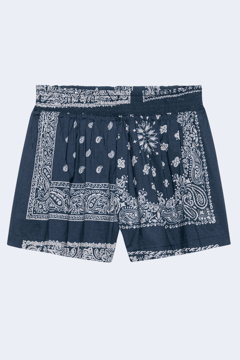 The Smocked Sleep Short in Bandana Patchwork