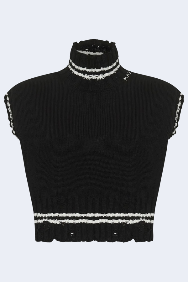 Turtleneck Sleeveless Sweater in Black