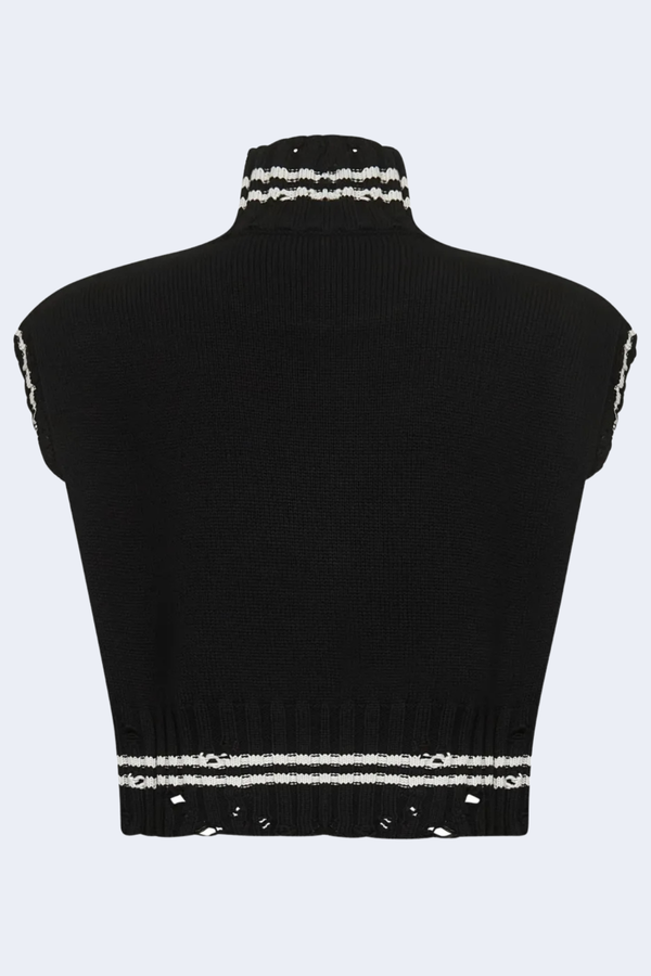 Turtleneck Sleeveless Sweater in Black