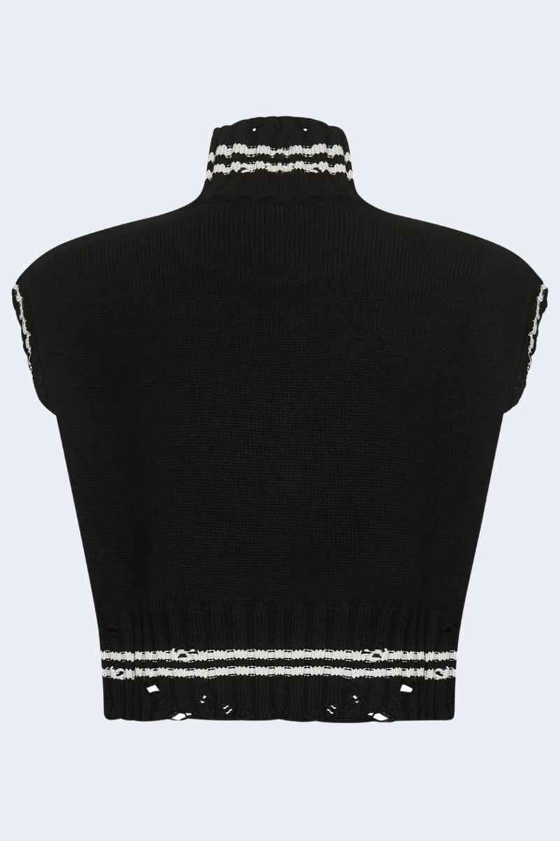 Turtleneck Sleeveless Sweater in Black
