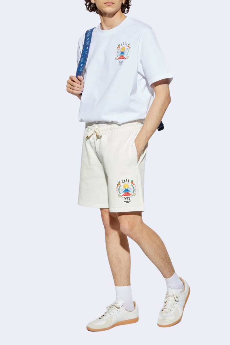 Casa Way Mountain Embroidered Sweatshorts  in Casa Way Mountain