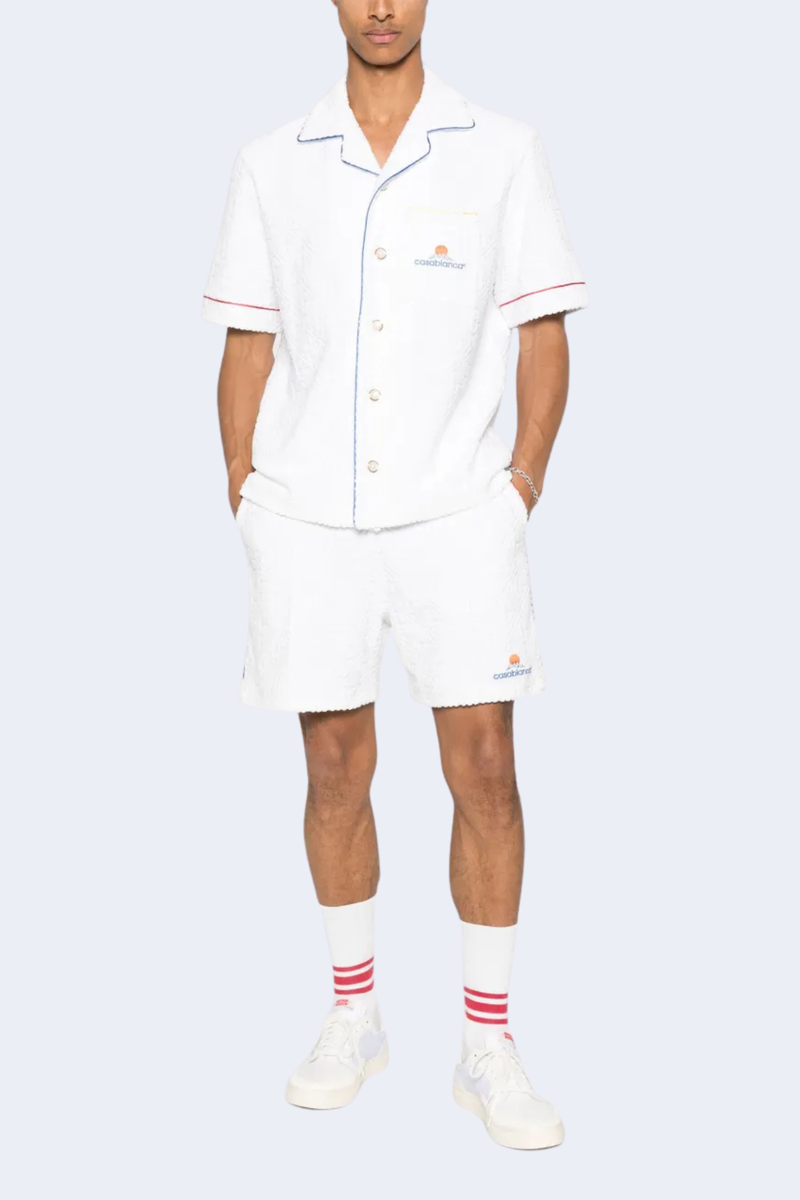 Men's Towelling Shorts in Bright White