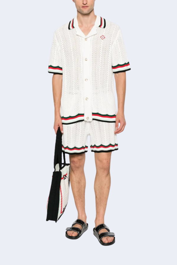 Sporty Faux Crochet Shirt  in Montagne Ondulee