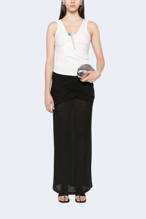 Crystal Pin Tank in White