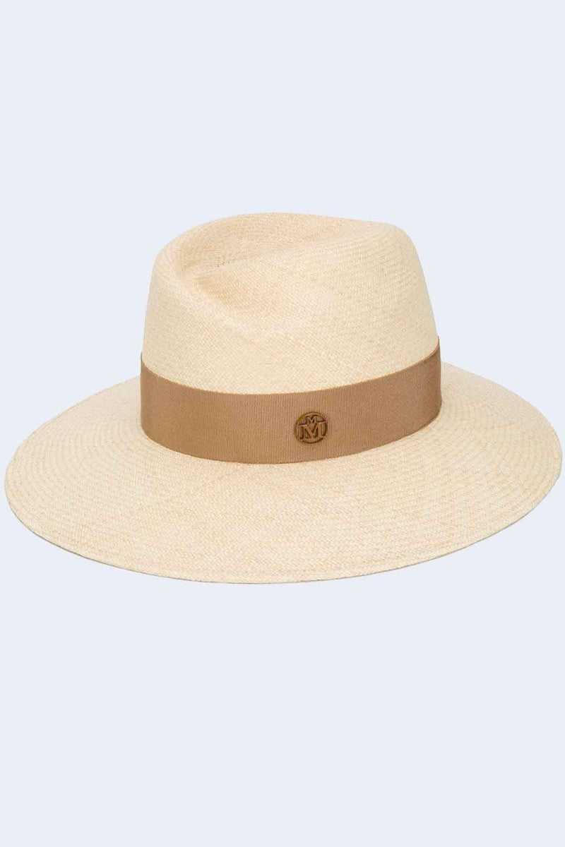 Virginie Timeless Straw Fedora Hat in Biege