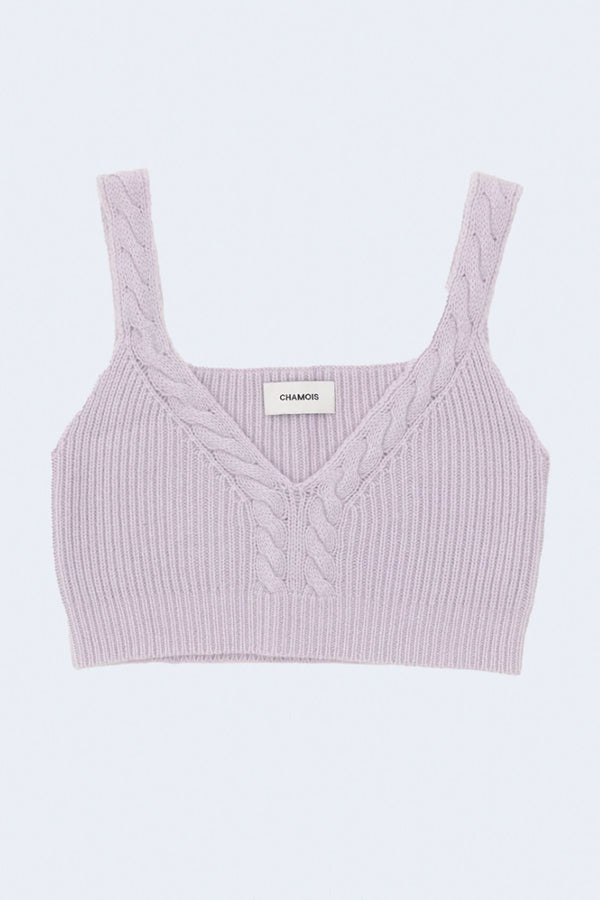 Halles Cropped Sweater in Glaze Lavender