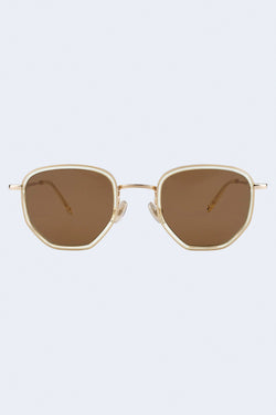 Hunter Ace Sunglasses in Champagne/Gold W/ Brown Lenses