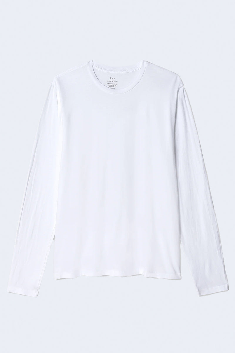 Long Sleeve Supima Tee in White