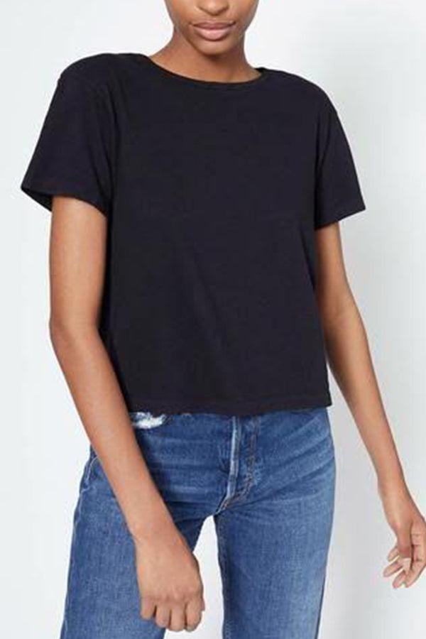 Women's 1950s Boxy Tee in Washed Black
