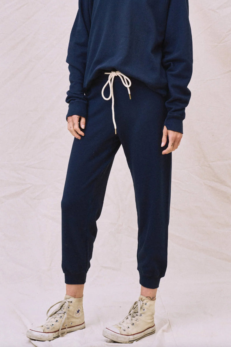 The Cropped Sweatpant in True Navy