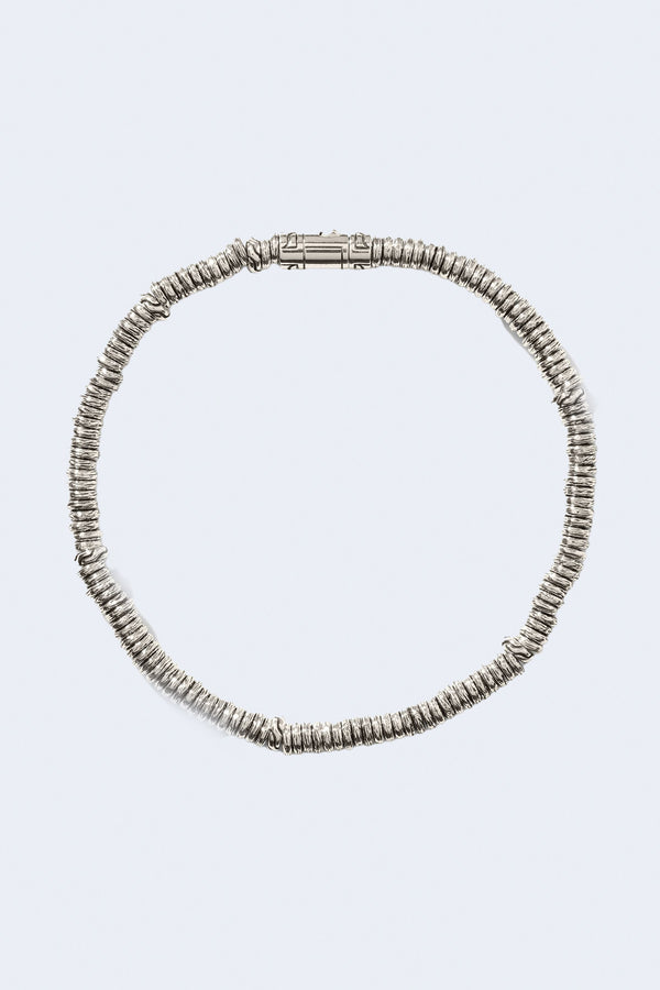 Classic Chain Heishi Silver Bracelet in Silver