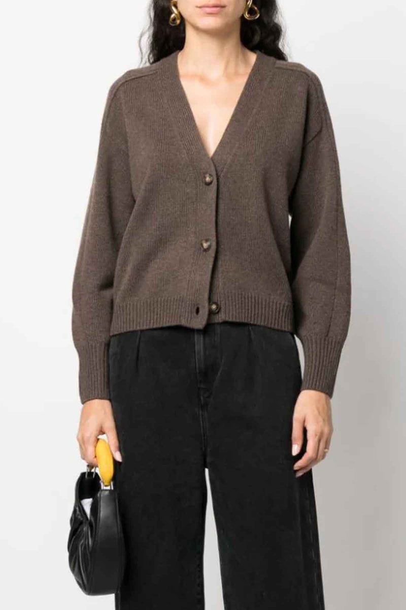 Zanzibar Wool Cardigan in Brown Melange