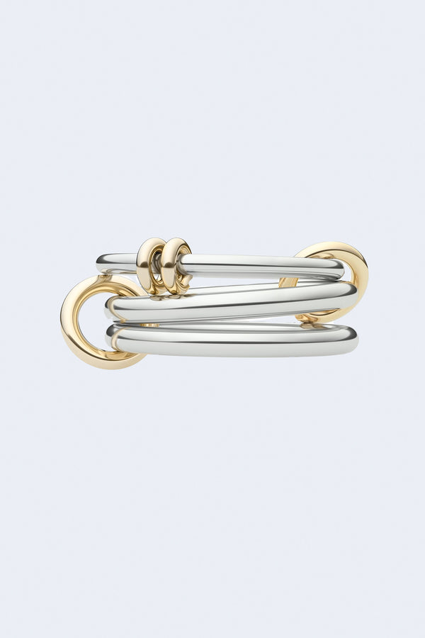 Raneth Sterling Silver Rings with Yellow Gold Connectors