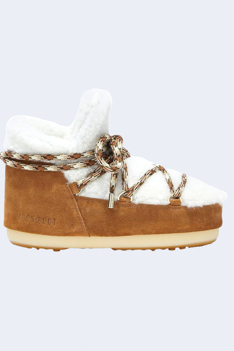 Moon Boot Pumps Shearling in Whisky/ Off White