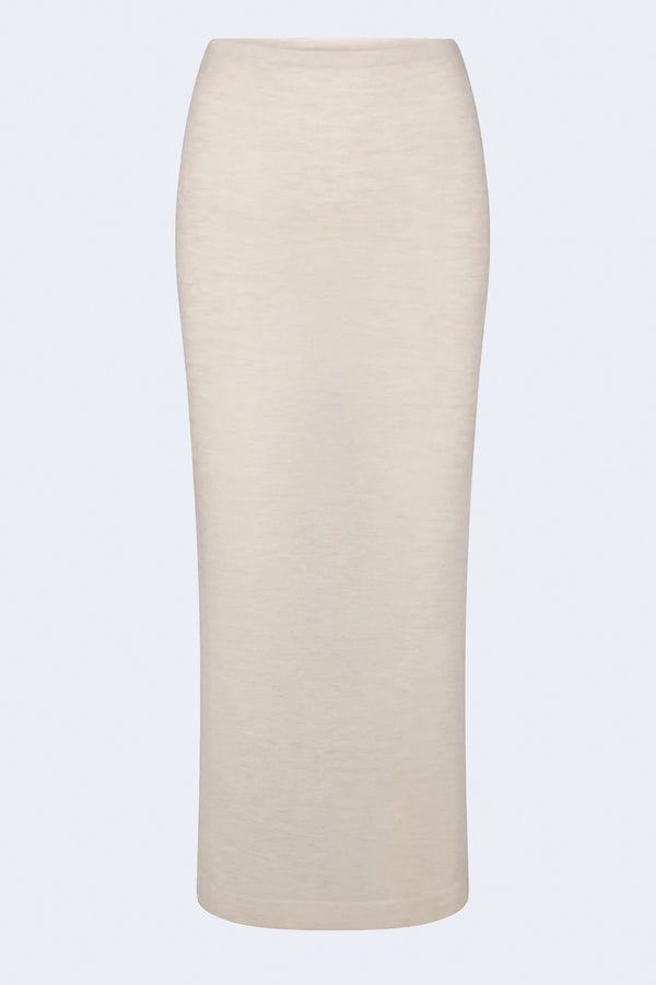 Emma Cashmere Skirt in Oatmeal