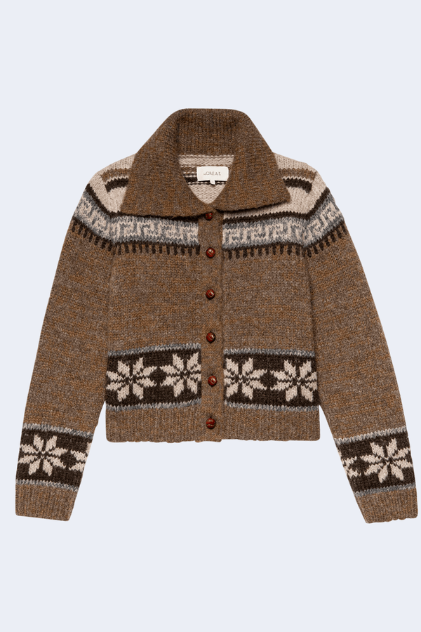 The Nordic Scholar Cardigan in Hickory Fair Isle