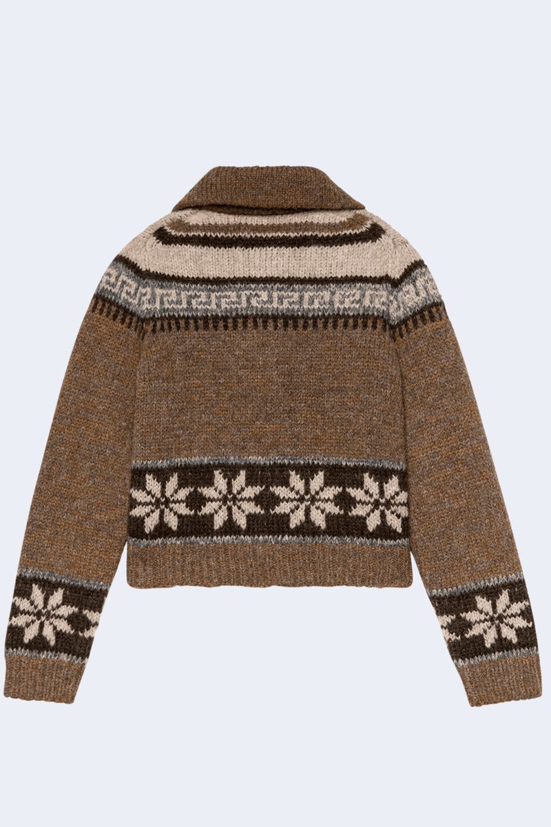 The Nordic Scholar Cardigan in Hickory Fair Isle