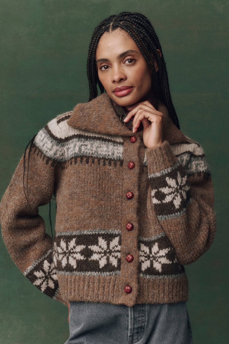 The Nordic Scholar Cardigan in Hickory Fair Isle
