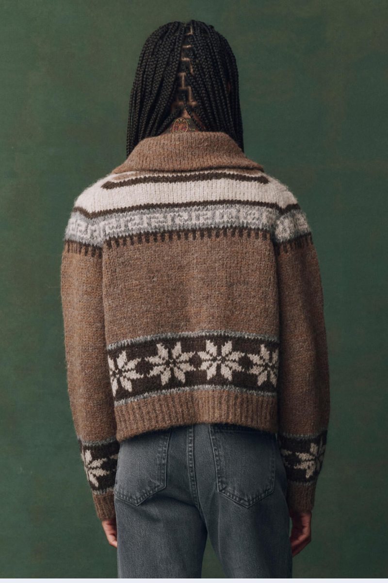 The Nordic Scholar Cardigan in Hickory Fair Isle