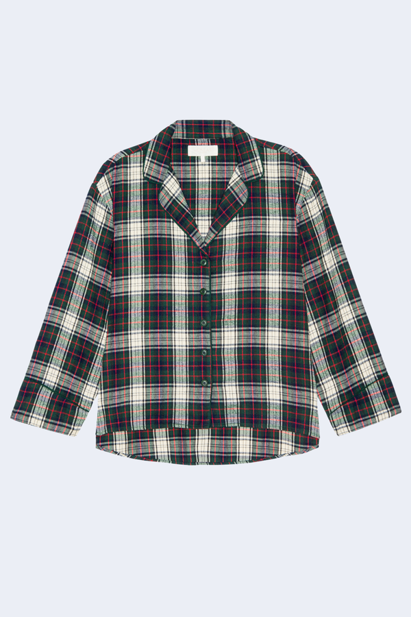 The Flannel Pajama Top in Pine Lodge Plaid