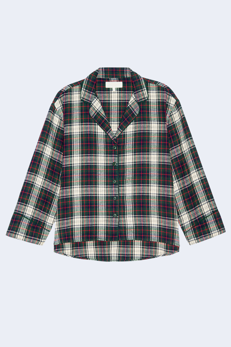 The Flannel Pajama Top in Pine Lodge Plaid