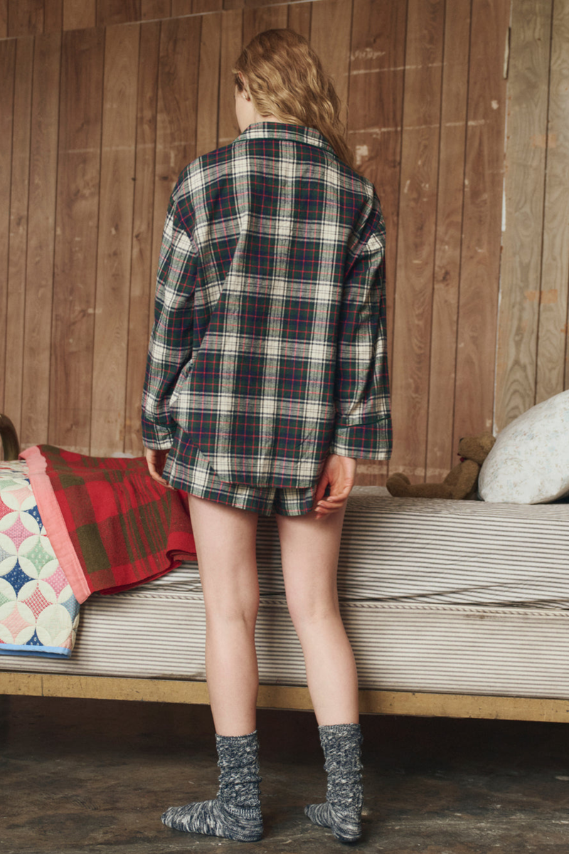The Flannel Pajama Top in Pine Lodge Plaid