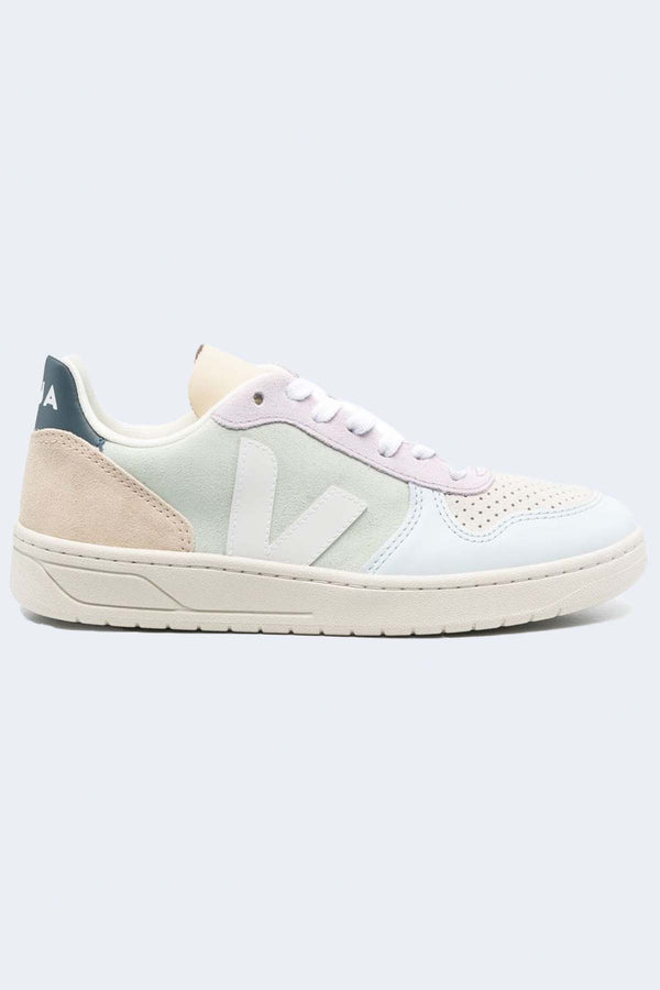 Women's V-10 Sneaker in Jade White Multicolor